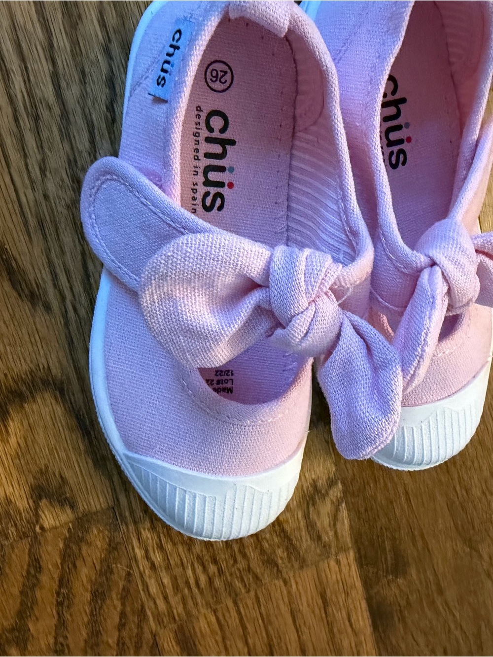 chus Kids Pink Bow Slip-On Sneakers